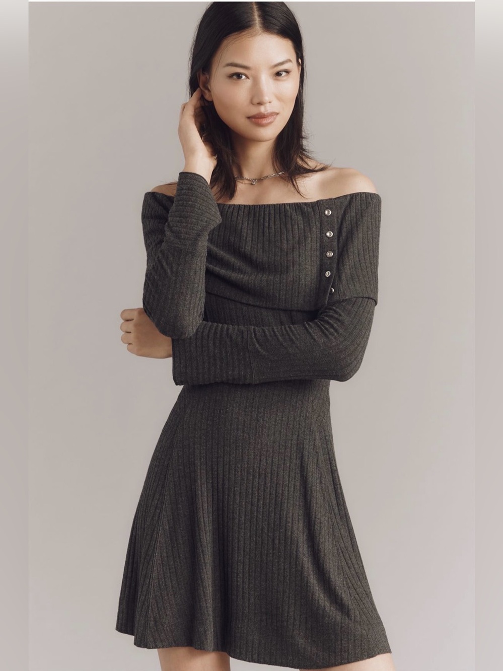 Anthropologie Off-Shoulder Sweater Dress